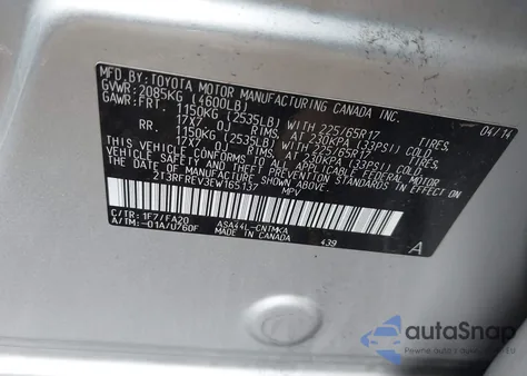 2014 Toyota Rav4 Xle from USA, damaged, VIN 2T3RFREV3EW165137